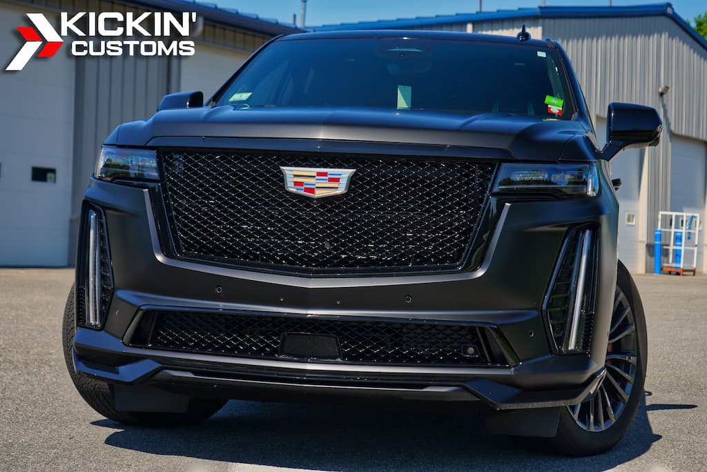 Cadillac Escalade finished in Stealth PPF — muted satin finish made to stand out on Mass Ave or Memorial Drive