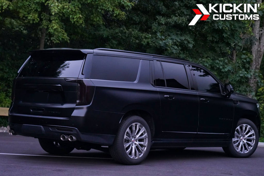 gmc-yukon-xl-stealth-ppf-and-tint-providence-ri This GMC Yukon XL features stealth PPF and dark tint, giving Providence drivers a satin finish with strong road protection.