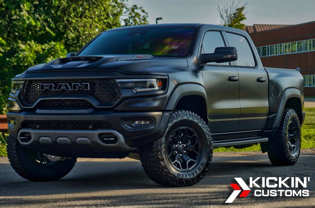 Ram TRX wrapped in custom satin color PPF, installed near Stoughton MA.